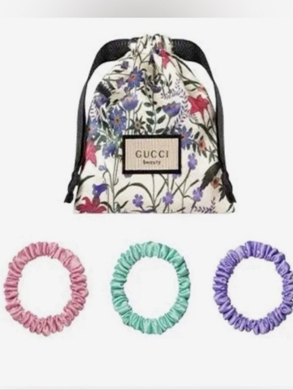 3pc-Gucci Floral Scrunchie Set 🩷💜💚